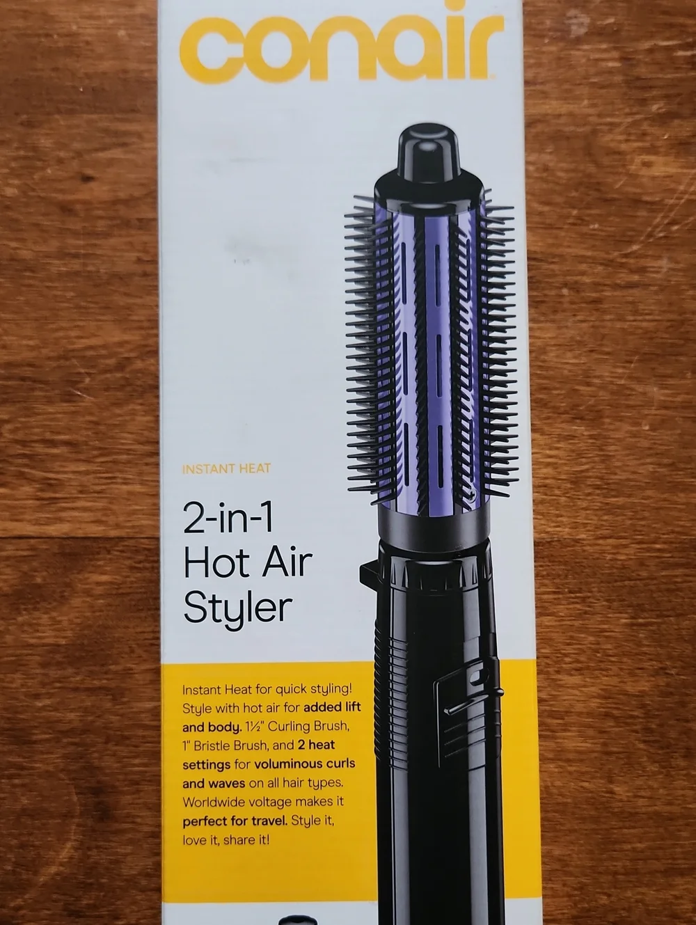 Conair 2-in-1 Hot Air Styler – 1.5 Styling Brush, 2 Heat Settings New In Box